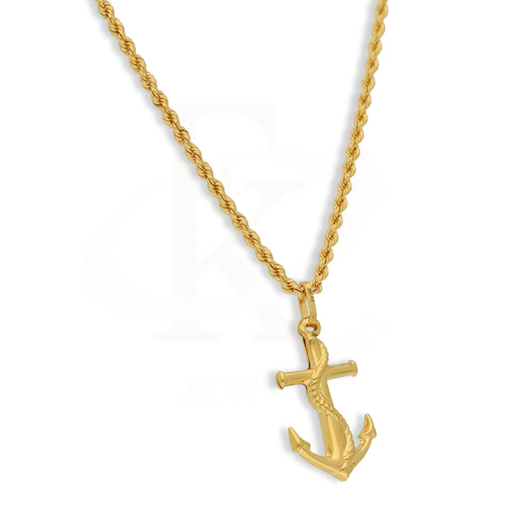 Gold Necklace (Chain With Anchor Pendant) 22Kt - Fkjnkl22K3164 Necklaces