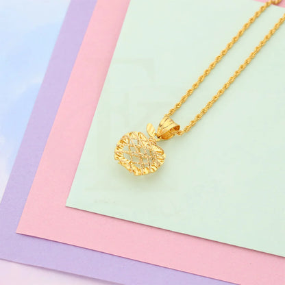 Gold Necklace (Chain With Apple Shaped Pendant) 21Kt - Fkjnkl21K5129 Necklaces