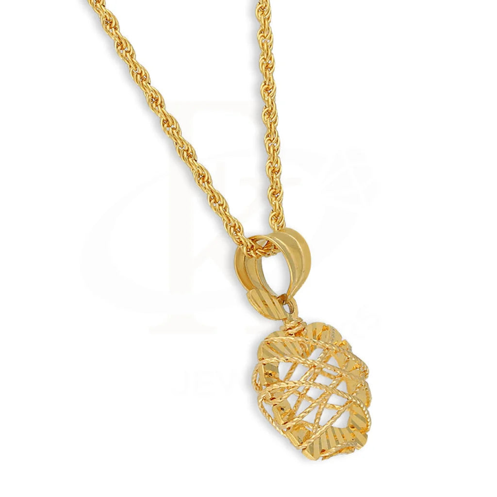 Gold Necklace (Chain With Apple Shaped Pendant) 21Kt - Fkjnkl21K5129 Necklaces