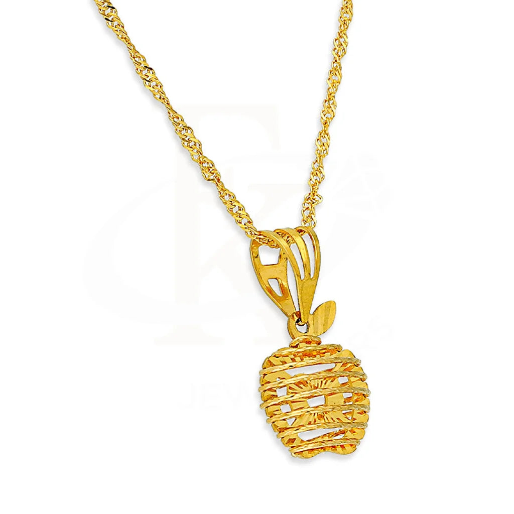 Gold Necklace (Chain With Apple Shaped Pendant) 21Kt - Fkjnkl21Km1001 Necklaces