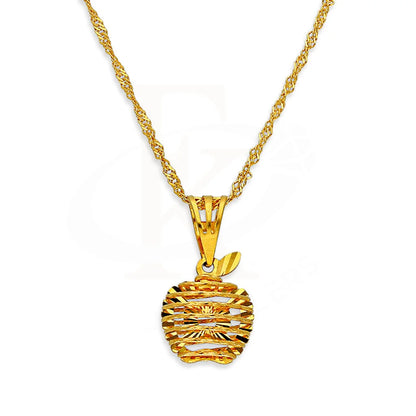 Gold Necklace (Chain With Apple Shaped Pendant) 21Kt - Fkjnkl21Km1001 Necklaces