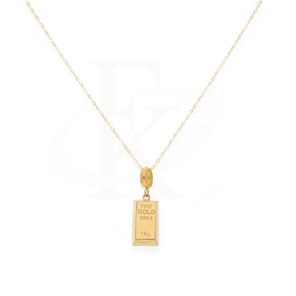 Gold Necklace (Chain With Bar Shaped Pendant) 21Kt - Fkjnkl21Km8038 Necklaces