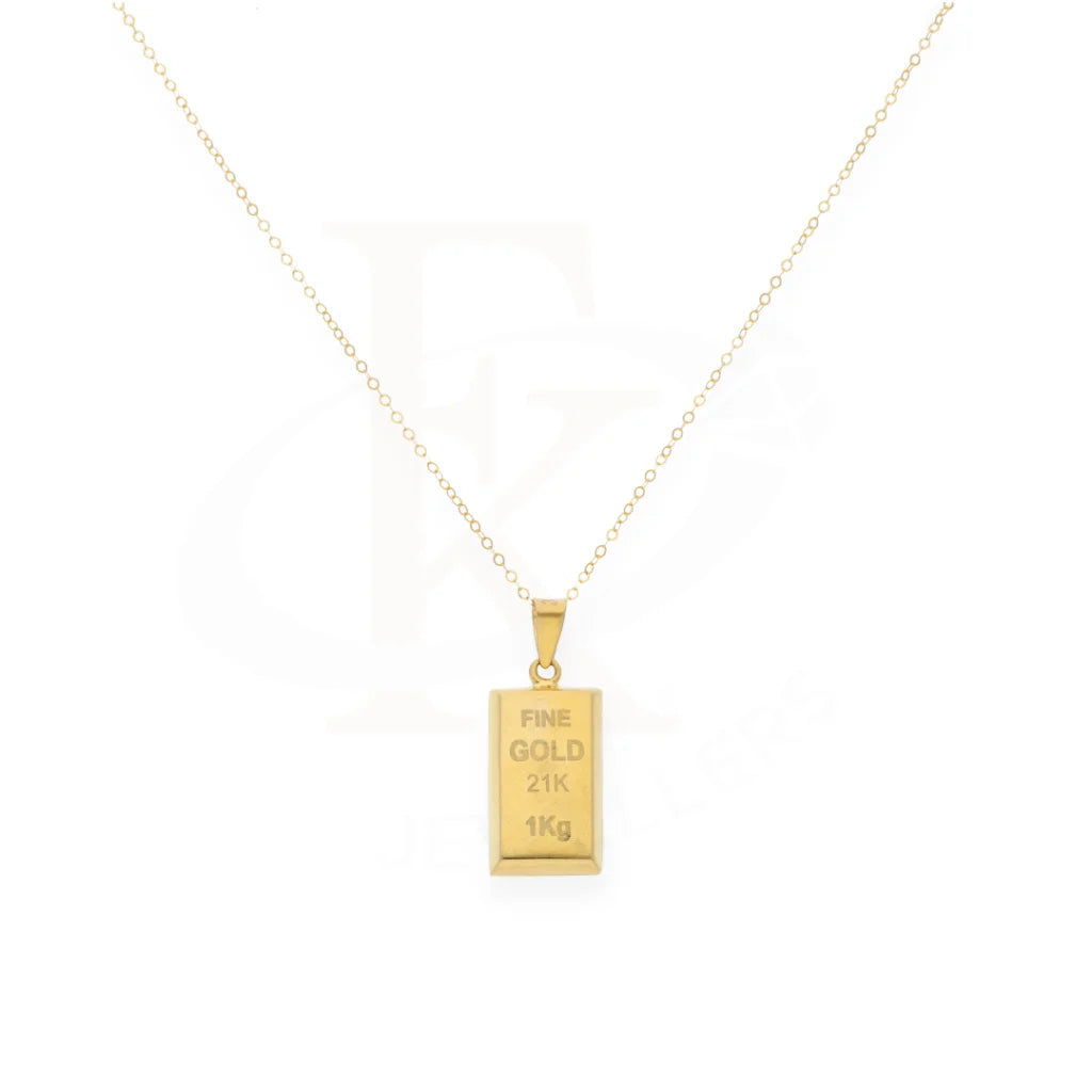 Gold Necklace (Chain With Bar Shaped Pendant) 21Kt - Fkjnkl21Km8039 Necklaces