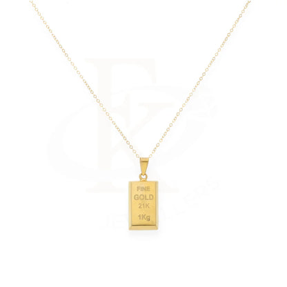 Gold Necklace (Chain With Bar Shaped Pendant) 21Kt - Fkjnkl21Km8039 Necklaces