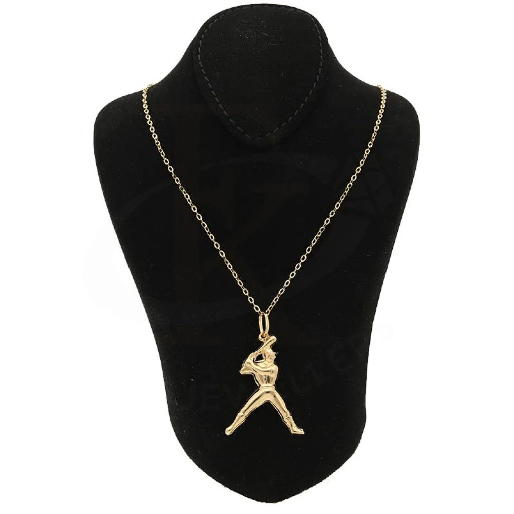 Gold Necklace (Chain With Baseball Player Pendant) 18Kt - Fkjnkl18K2494 Necklaces