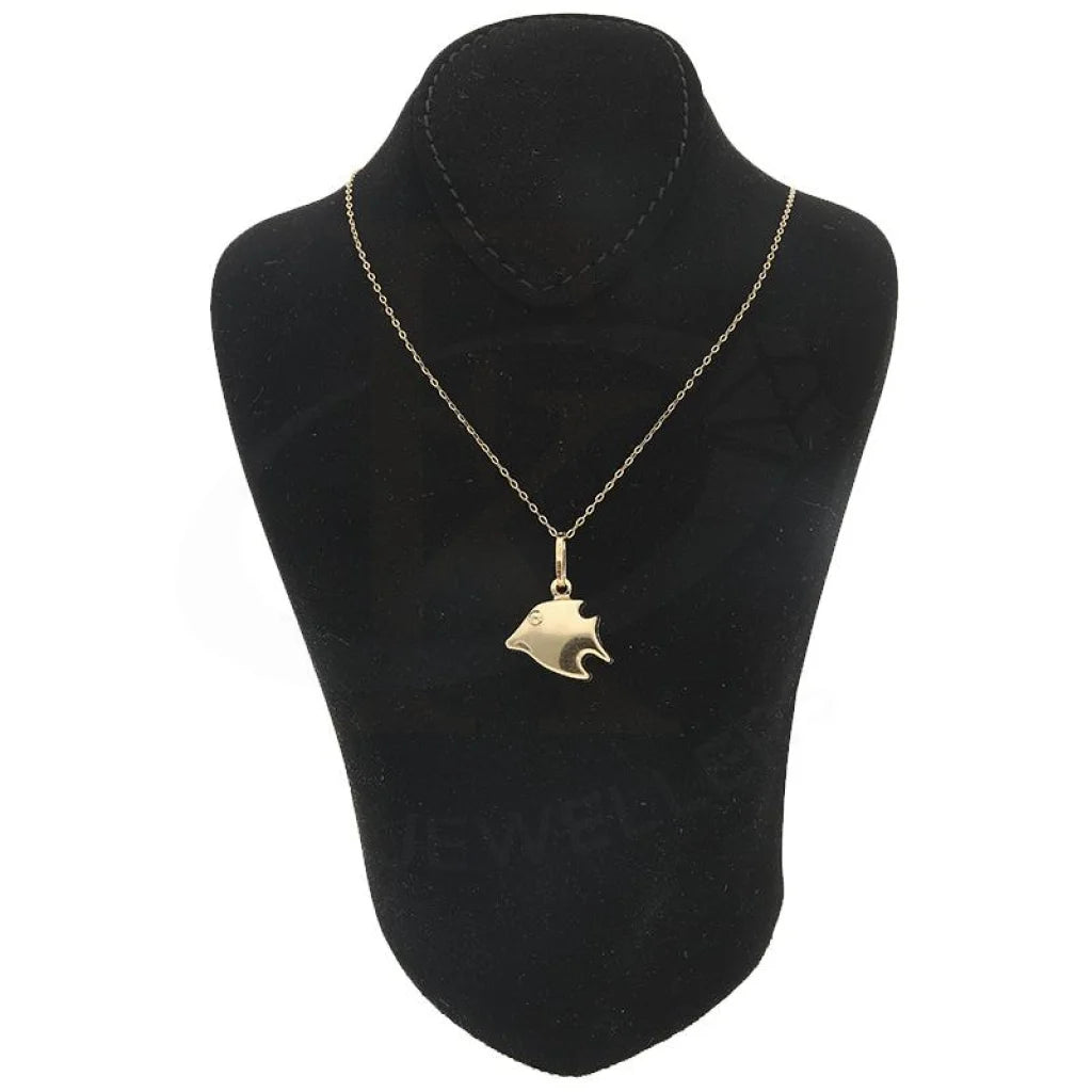 Gold Necklace (Chain With Butterfly Fish Shaped Pendant) 18Kt - Fkjnkl18K2252 Necklaces