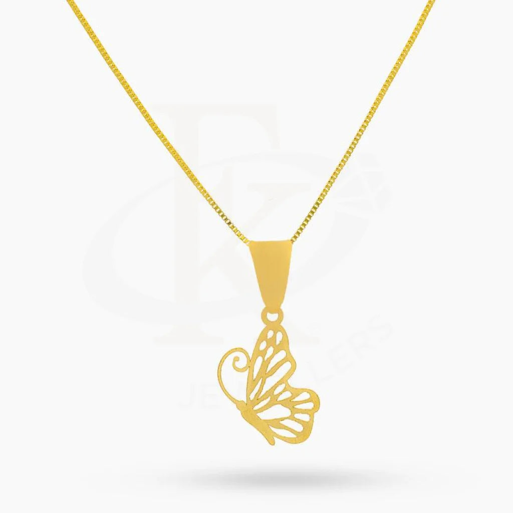 Gold Necklace (Chain With Butterfly Pendant) 18Kt - Fkjnkl18K2016 Necklaces