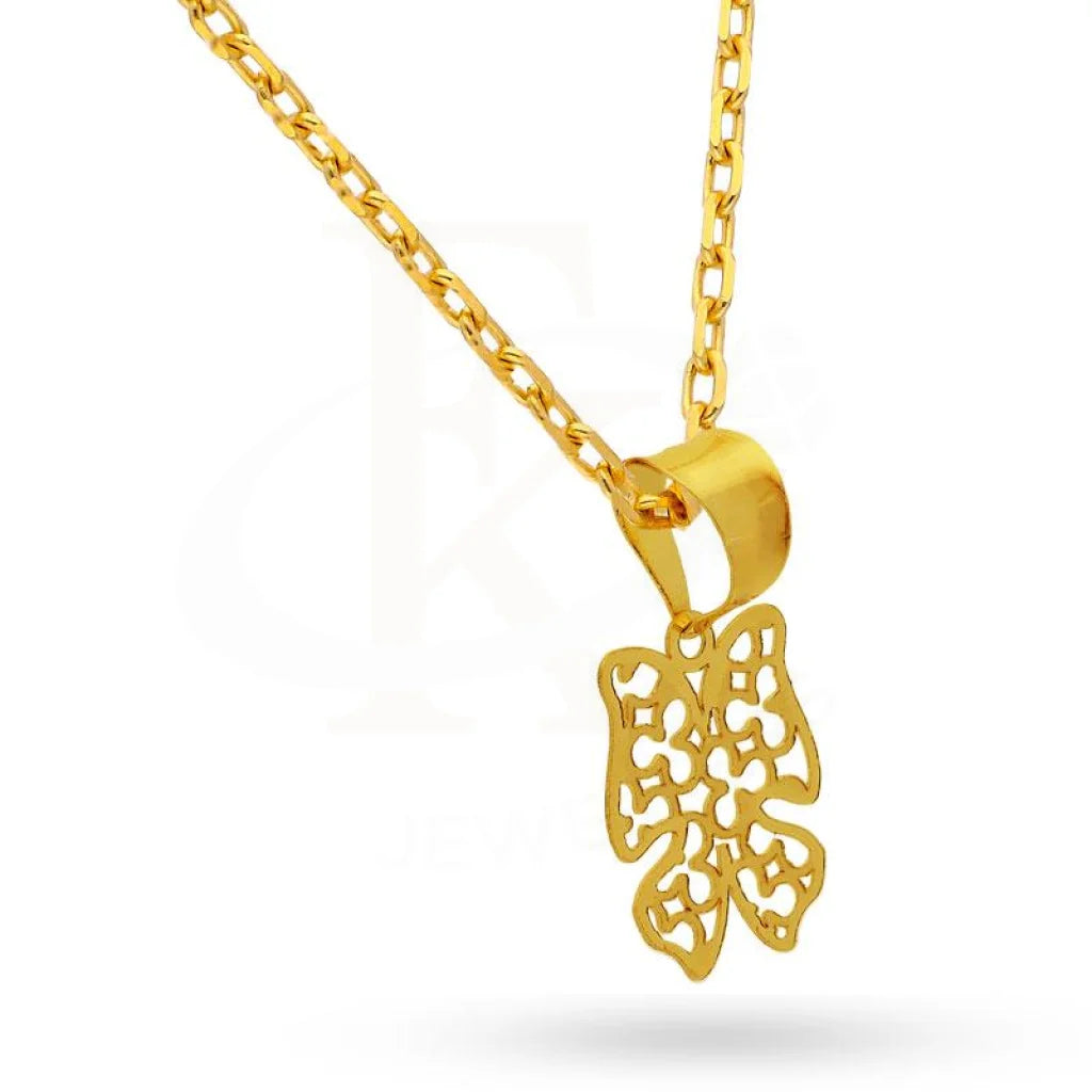 Gold Necklace (Chain With Butterfly Pendant) 18Kt - Fkjnkl18K2046 Necklaces