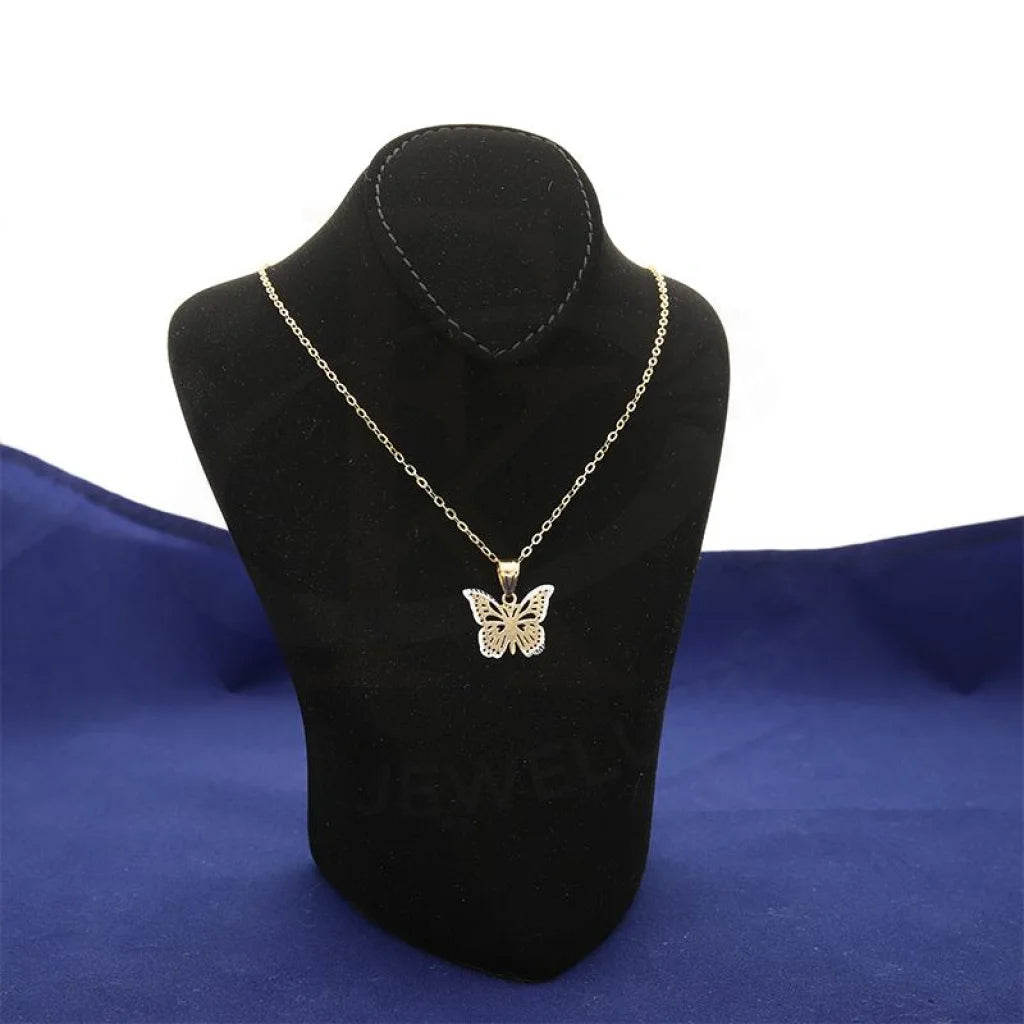 Gold Necklace (Chain With Butterfly Pendant) 18Kt - Fkjnkl18K2352 Necklaces