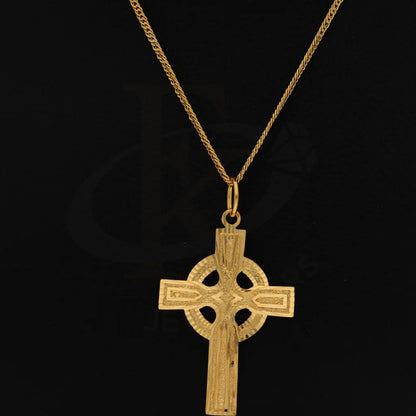 Gold Necklace (Chain With Celtic Cross Pendant) 21Kt - Fkjnkl21K8567 Necklaces