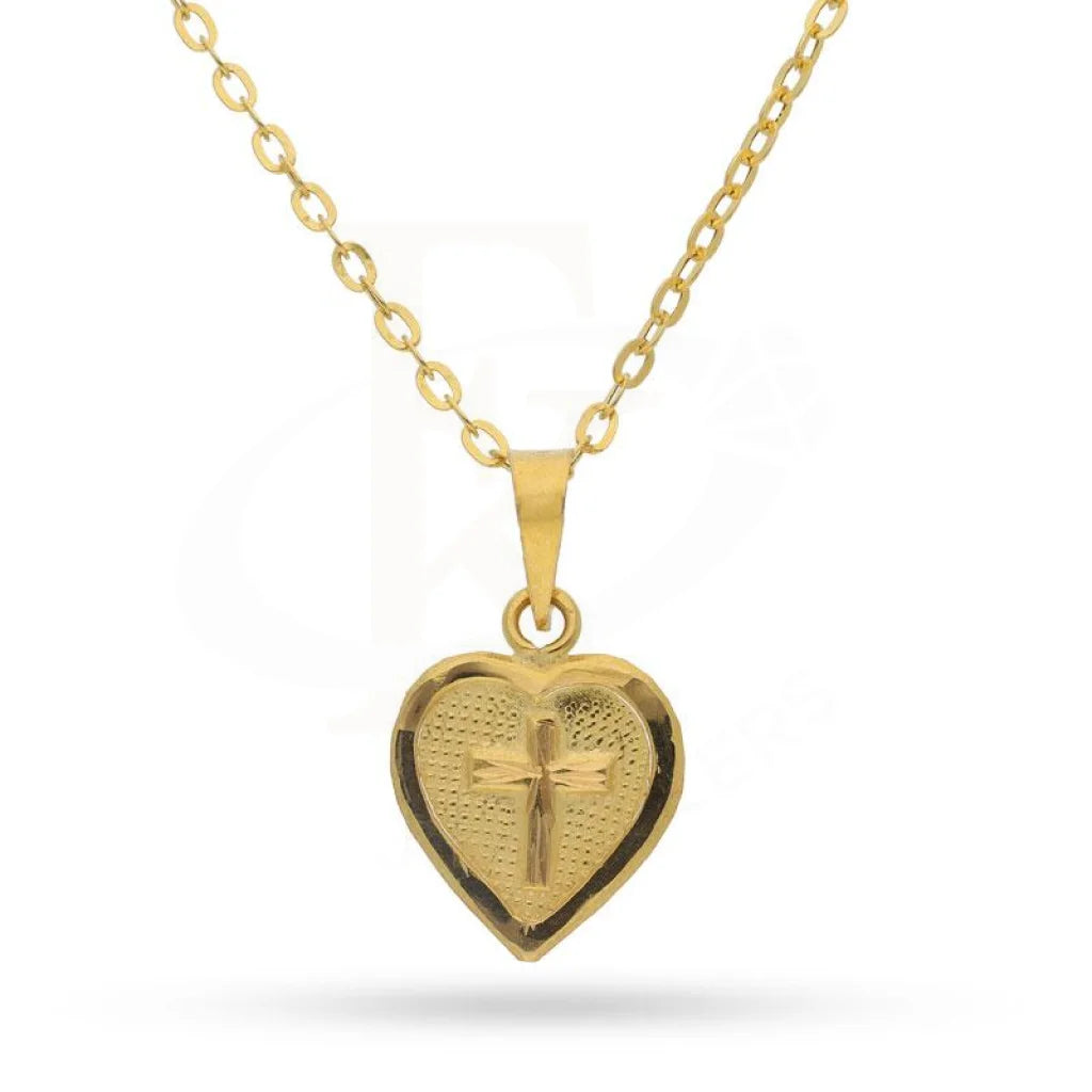 Gold Necklace (Chain With Cross Pendant) 18Kt - Fkjnkl1225 Link Necklaces