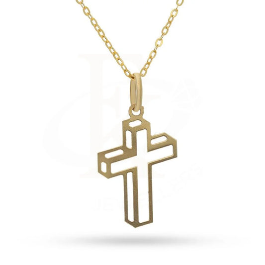 Gold Necklace (Chain With Cross Pendant) 18Kt - Fkjnkl1227 Necklaces