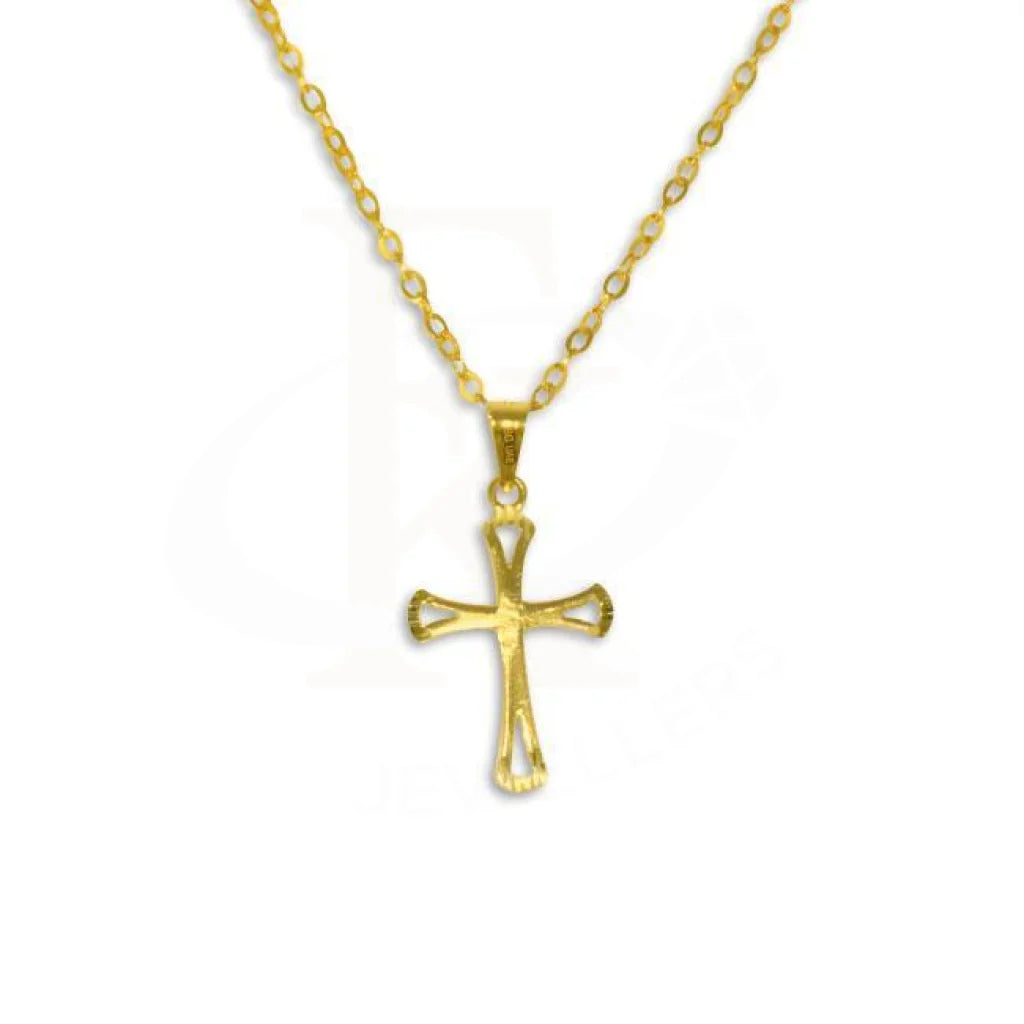 Gold Necklace (Chain With Cross Pendant) 18Kt - Fkjnkl1229 Necklaces