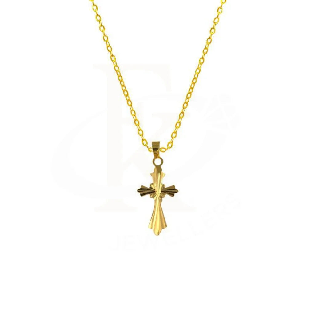 Gold Necklace (Chain With Cross Pendant) 18Kt - Fkjnkl1647 Necklaces