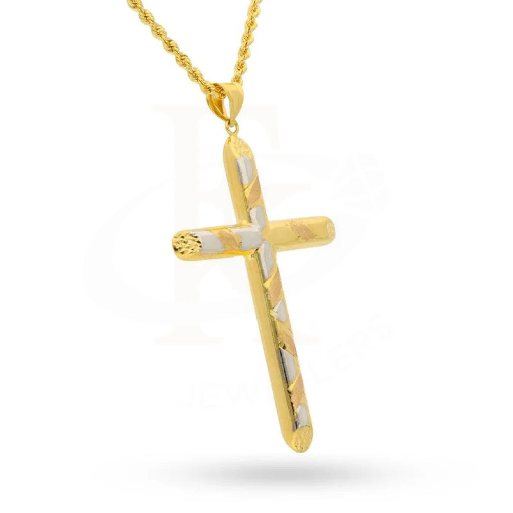 Gold Necklace (Chain With Cross Pendant) 18Kt - Fkjnkl18K2022 Necklaces