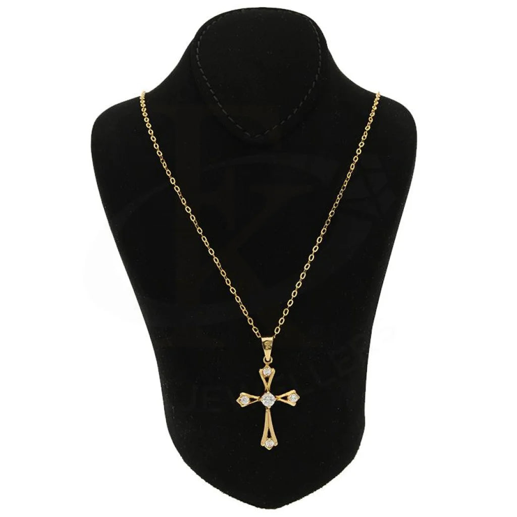 Gold Necklace (Chain With Cross Pendant) 18Kt - Fkjnkl18K2511 Necklaces