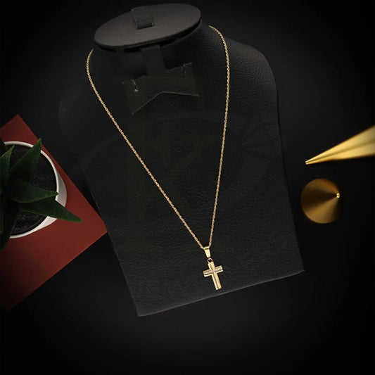 Gold Necklace (Chain With Cross Pendant) 18Kt - Fkjnkl18K5452 Necklaces