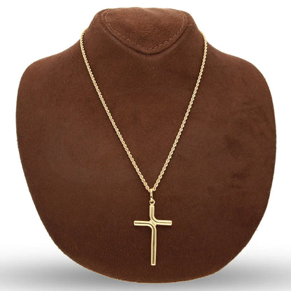 Gold Necklace (Chain With Cross Pendant) 18Kt - Fkjnkl18K5464 Necklaces