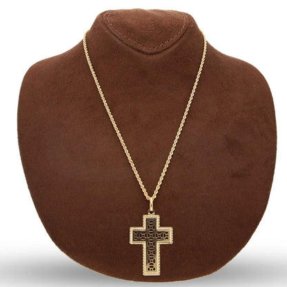 Gold Necklace (Chain With Cross Pendant) 18Kt - Fkjnkl18K5474 Necklaces