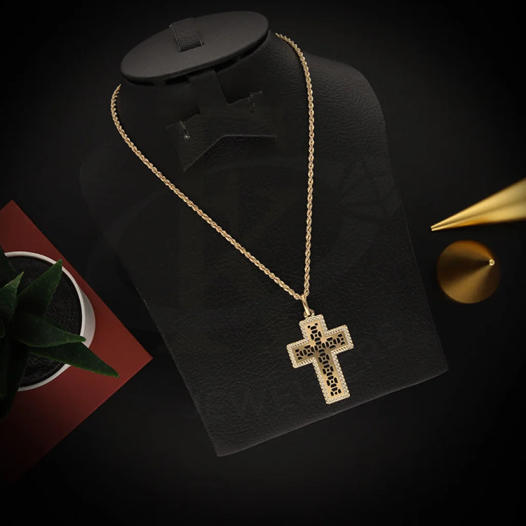Gold Necklace (Chain With Cross Pendant) 18Kt - Fkjnkl18K5474 Necklaces