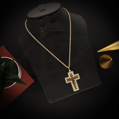 Gold Necklace (Chain With Cross Pendant) 18Kt - Fkjnkl18K5474 Necklaces