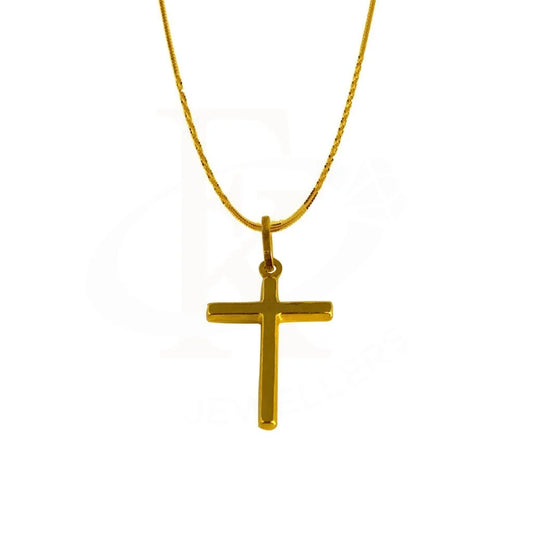 Gold Necklace (Chain With Cross Pendant) 22Kt - Fkjnkl1810 Necklaces