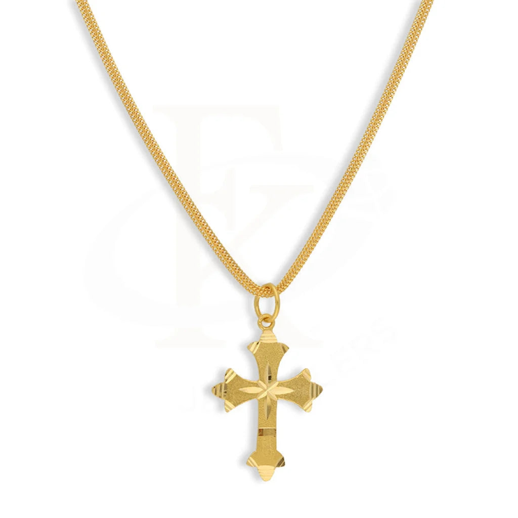 Gold Necklace (Chain With Cross Pendant) 22Kt - Fkjnkl22K3162 Necklaces