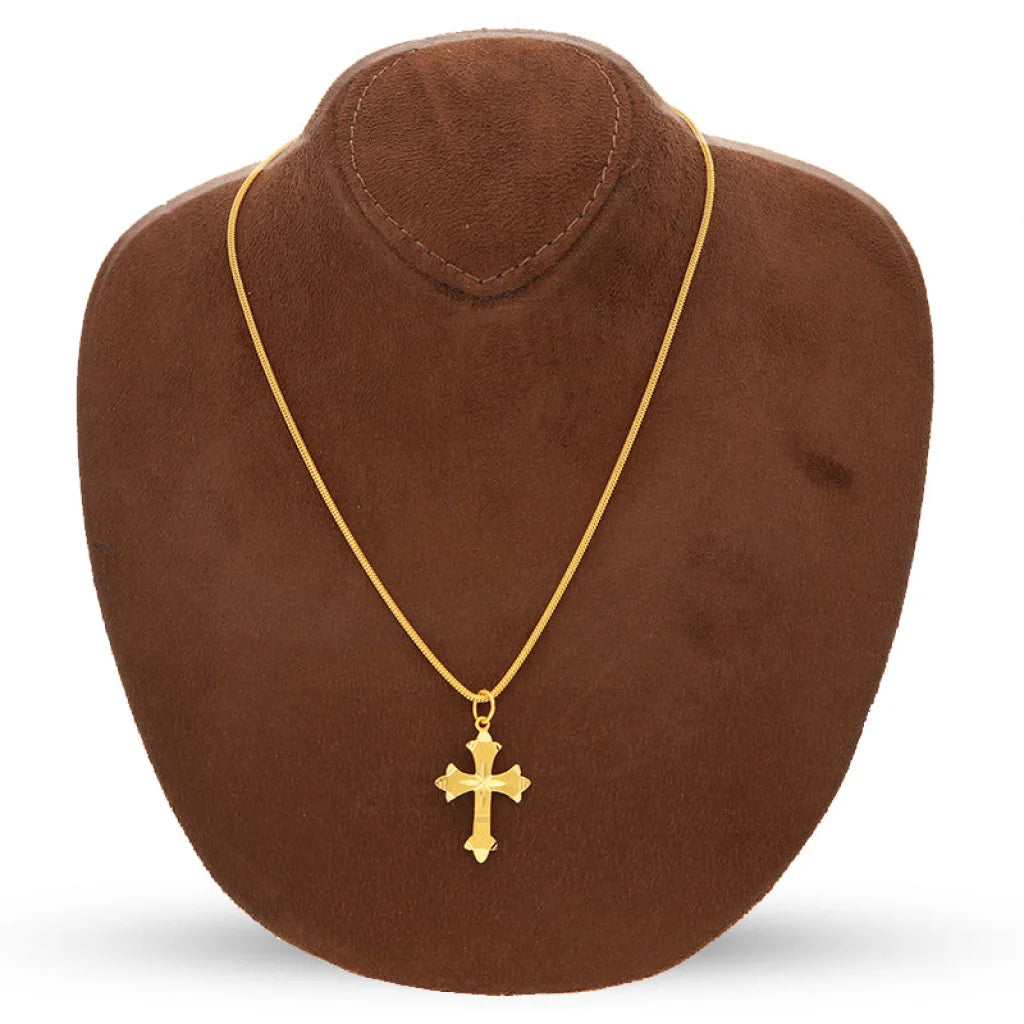 Gold Necklace (Chain With Cross Pendant) 22Kt - Fkjnkl22K3162 Necklaces