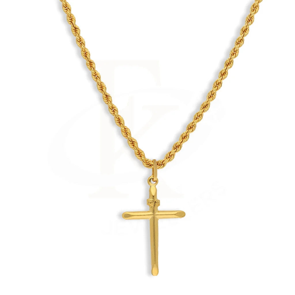 Gold Necklace (Chain With Cross Pendant) 22Kt - Fkjnkl22K3169 Necklaces