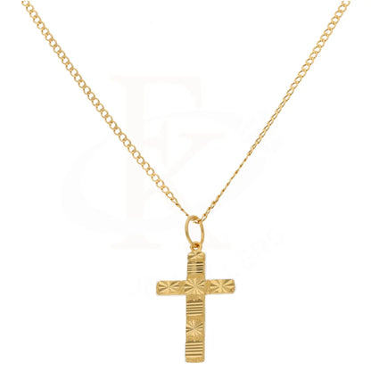 Gold Necklace (Chain With Cross Shaped Pendant) 21Kt - Fkjnkl21Km8543 Necklaces