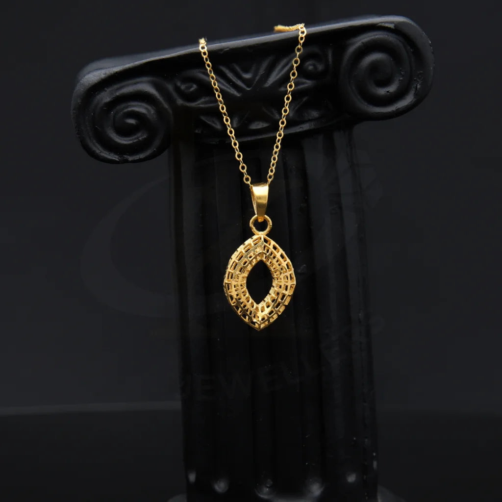 Gold Necklace (Chain With Crown Adoned Hollow Pendant) 21Kt - Fkjnkl21Km7951 Necklaces