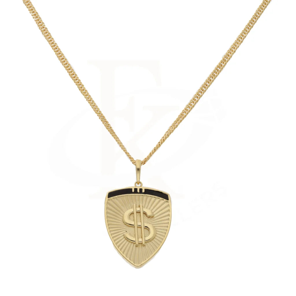 Gold Dollar Sign In Shield Necklace 18Kt - Fkjnkl18K8323 Necklaces