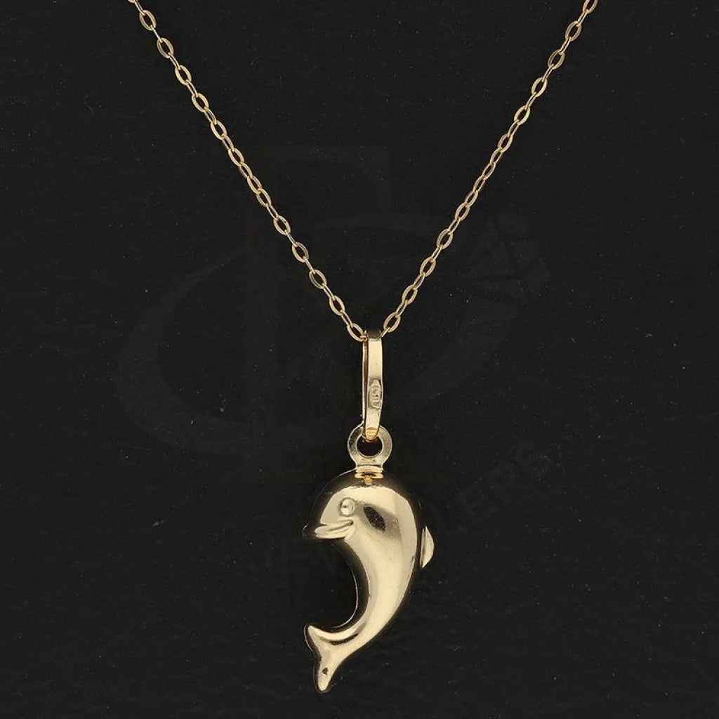 Gold Necklace (Chain With Dolphin Shaped Pendant) 18Kt - Fkjnkl18K2253 Necklaces