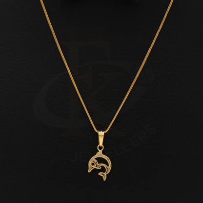 Gold Necklace (Chain With Dolphin Shaped Pendant) 21Kt - Fkjnkl21Km8534 Necklaces