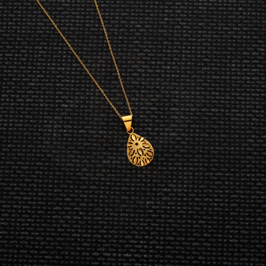 Gold Necklace (Chain With Drop Pendant) 21Kt - Fkjnkl21Km8216 Necklaces
