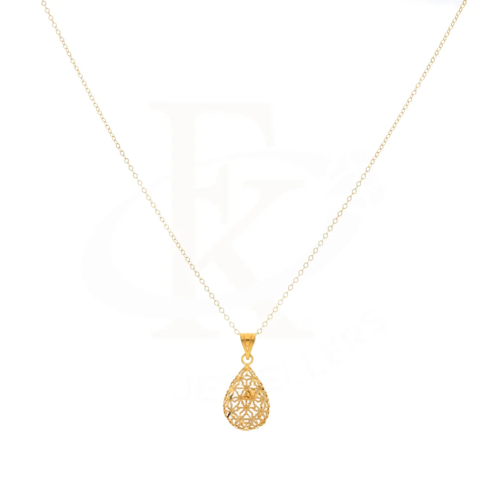 Gold Necklace (Chain With Drop Pendant) 21Kt - Fkjnkl21Km8397 Necklaces