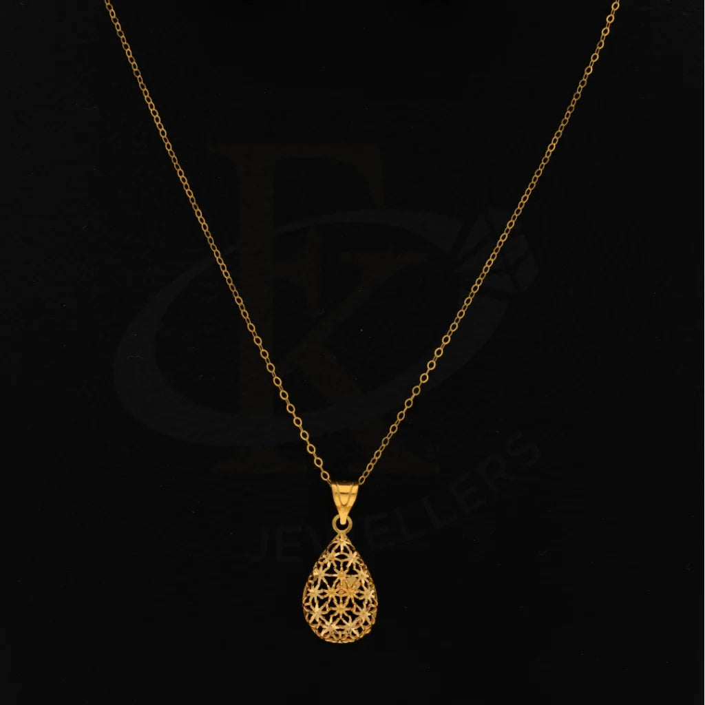 Gold Necklace (Chain With Drop Pendant) 21Kt - Fkjnkl21Km8397 Necklaces