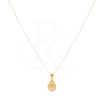 Gold Necklace (Chain With Drop Pendant) 21Kt - Fkjnkl21Km8398 Necklaces