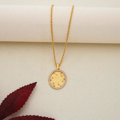 Gold Necklace (Chain With Dual Tone Allah Pendant) 21Kt - Fkjnkl21K7581 Necklaces