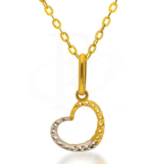 Gold Necklace (Chain With Dual Tone Heart Pendant) 18Kt - Fkjnkl18K2075 Necklaces