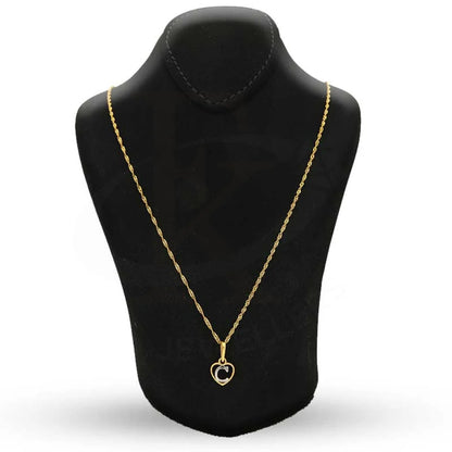 Gold Necklace (Chain With Dual Tone Heart Shaped Alphabet Pendant) 22Kt - Fkjnkl22K2736 Necklaces