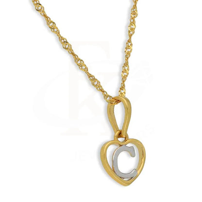 Gold Necklace (Chain With Dual Tone Heart Shaped Alphabet Pendant) 22Kt - Fkjnkl22K2736 Necklaces