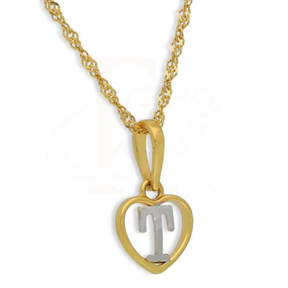 Gold Necklace (Chain With Dual Tone Heart Shaped Alphabet Pendant) 22Kt - Fkjnkl22K2736 Necklaces