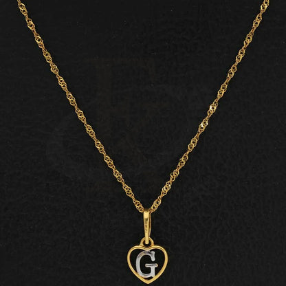 Gold Necklace (Chain With Dual Tone Heart Shaped Alphabet Pendant) 22Kt - Fkjnkl22K2736 Necklaces