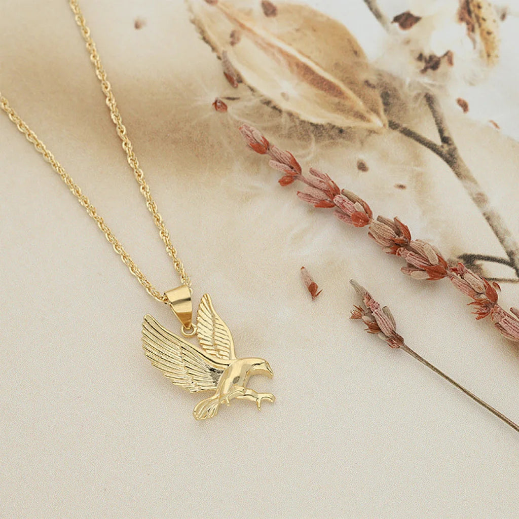 Gold Necklace (Chain With Eagle Shaped Pendant) 18Kt - Fkjnkl18K5108 Necklaces