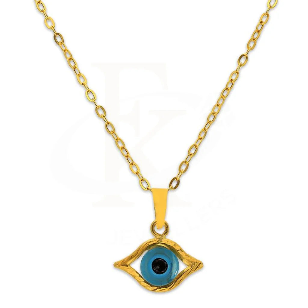 Gold Necklace (Chain With Evil Eye Pendant) 18Kt - Fkjnkl18K2345 Necklaces