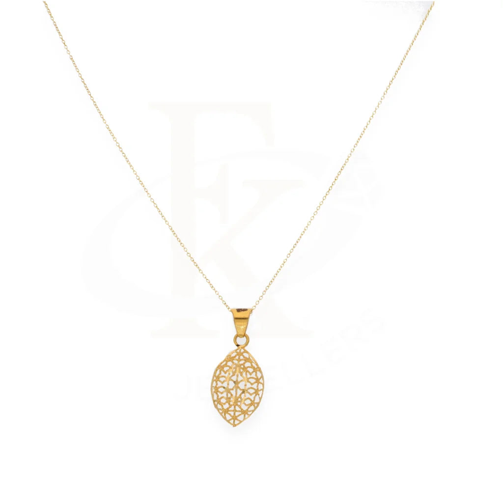 Gold Necklace (Chain With Eye Shaped Pendant) 21Kt - Fkjnkl21Km8219 Necklaces