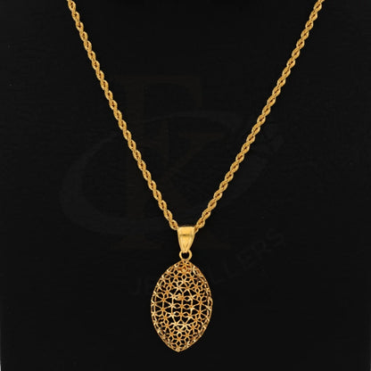 Gold Necklace (Chain With Eye Shaped Pendant) 21Kt - Fkjnkl21Km8375 Necklaces