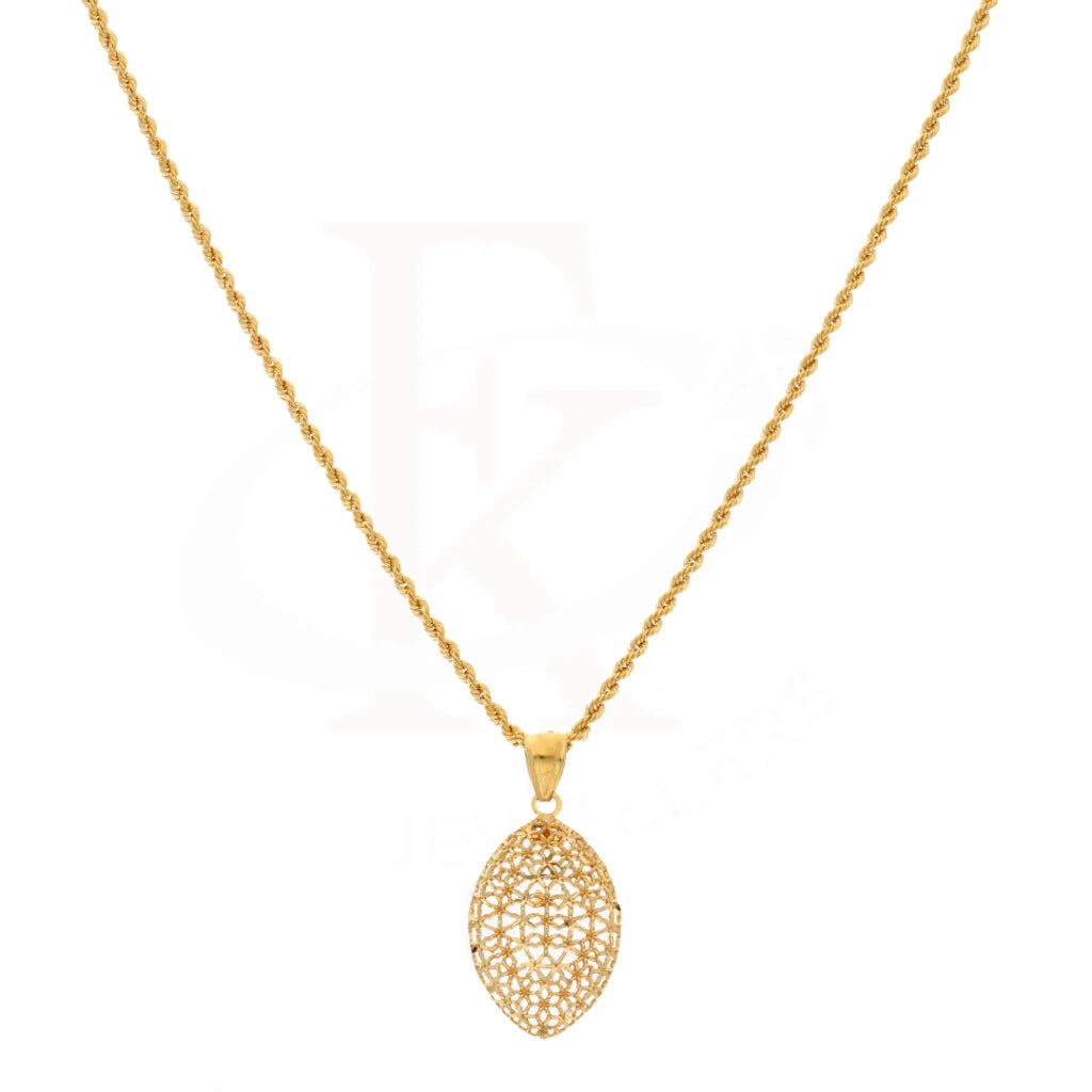 Gold Necklace (Chain With Eye Shaped Pendant) 21Kt - Fkjnkl21Km8375 Necklaces