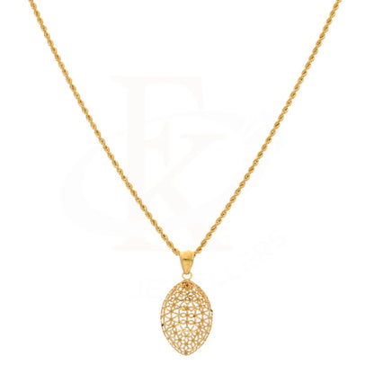 Gold Necklace (Chain With Eye Shaped Pendant) 21Kt - Fkjnkl21Km8375 Necklaces